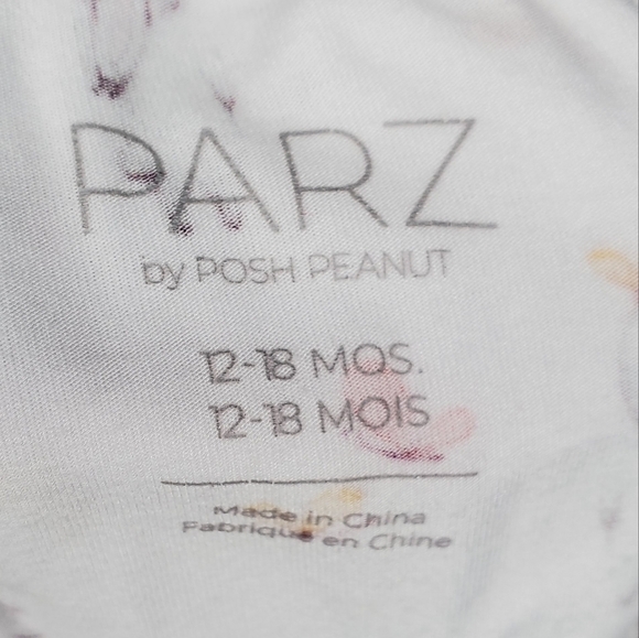 Parz by Posh Peanut Leggings White Bunny Butterfly Baby Girls 12-18 Months - Picture 3 of 4
